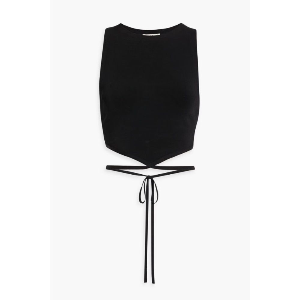 ALICE AND OLIVIALatia Tie Waist Knit Tank In Black Size S - Picture 2 of 5
